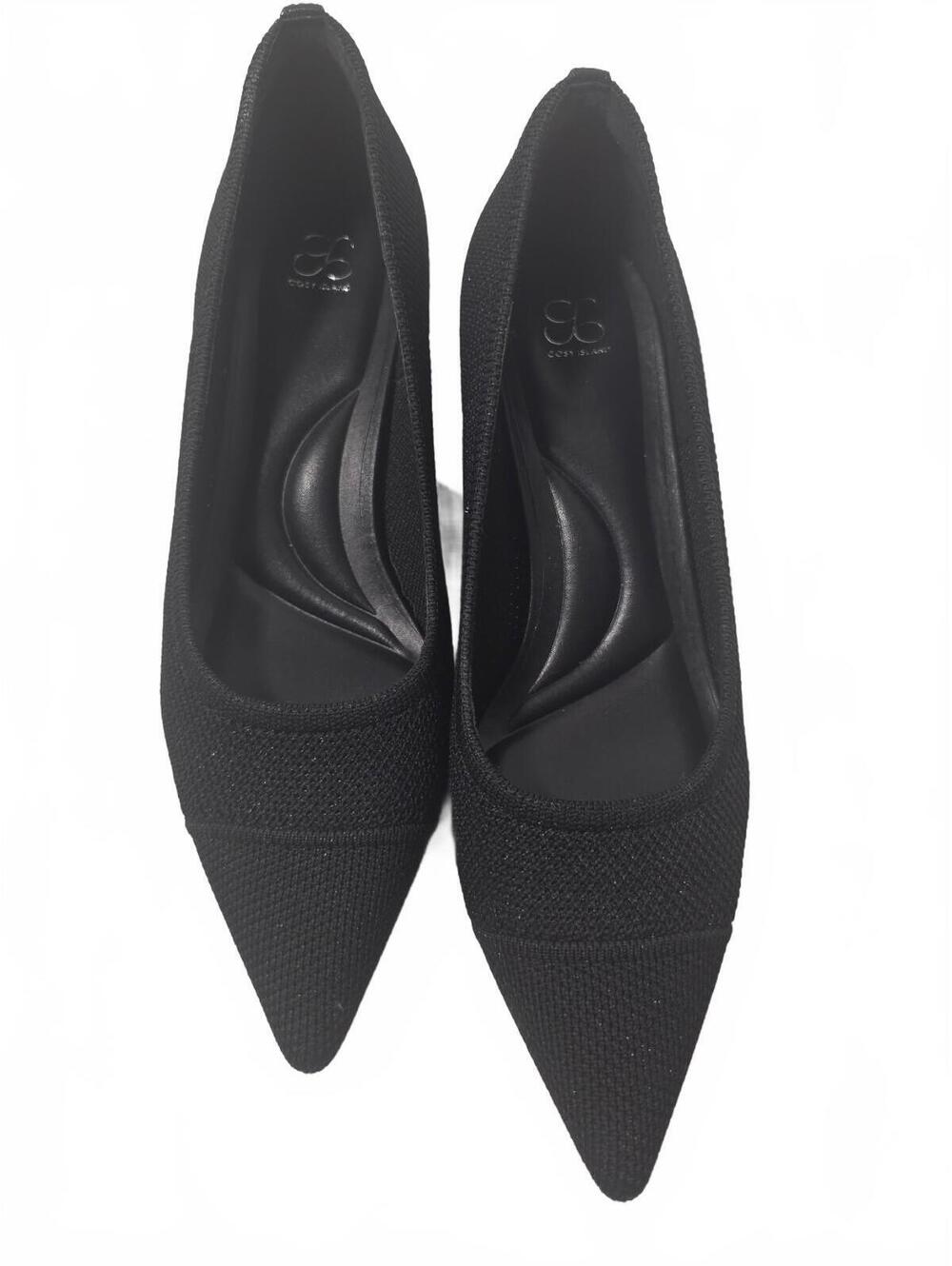 Cosy Island Women's Black Pointed Toe Block Heel Pumps Size 8